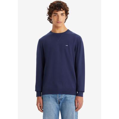 Rundhalspullover LEVI'S "LIGHTWEIGHT HM SWEATER", Herren, Gr. M, blau (naval academy), Strick, Obermaterial: 94% Baumwolle, 4% Polyamid, 2% Elasthan, casual, Rundhals, Langarm, Pullover Image