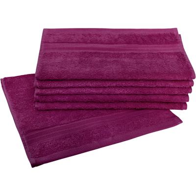 Gästehandtuch DYCKHOFF "Siena", rot (vino), B:30cm L:50cm, Frottier, Obermaterial: 100% Baumwolle, Handtücher (Packung), mit Bordüre Image