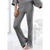 Strickhose FRENCH CONNECTION, Damen, Gr. 36/38, N-Gr, grau (dunkelgrau meliert), Rippstrick, Obermaterial: 40% Viskose (LENZING ECOVERO), 30% Polyacryl, 30% Polyester, meliert, casual, bequem lang, Hosen, mit leichten ausgestellten Bein, Loungewear