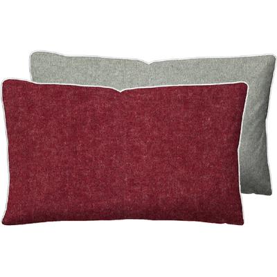 Kissenbezug BIBERNA "Hermal Flanell mit Reißverschluss, Melange-Optik, Wendekissenbezug", rot (burgund), B:40cm L:60cm, Flanell, Obermaterial: 100% Baumwolle, Kissenbezüge, Feinflanell, Made in Germany zertifiziert, kuschelig weich, mit Paspel Image