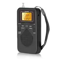 W-206 FM/AM Radio batteria portatile da 2 AA, auricolare Stereo, Display LCD sveglia digitale sleep,