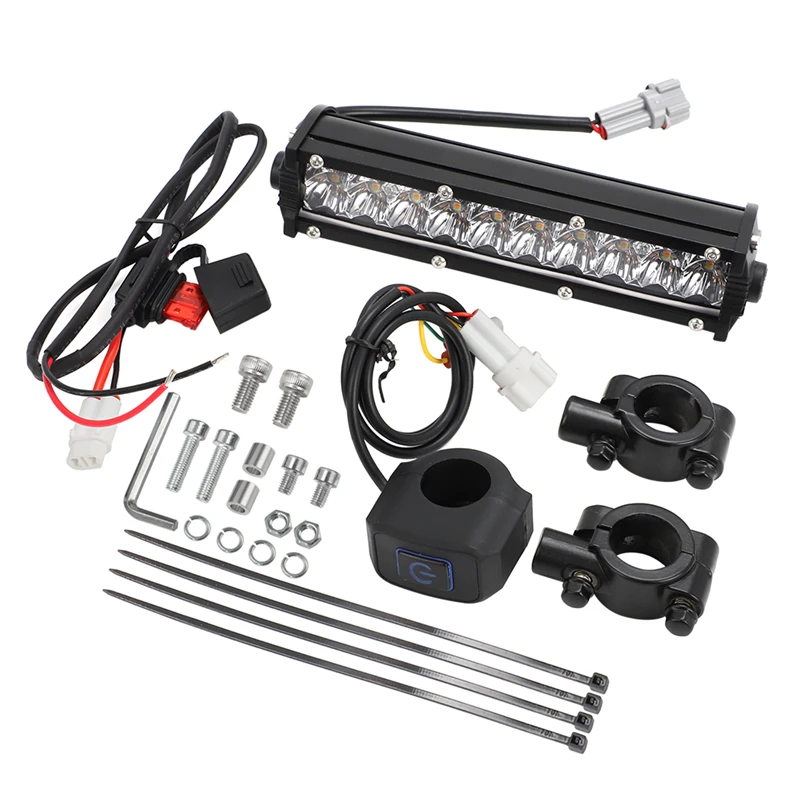 Kit barra luminosa per faro LED per moto, per Honda, Yamaha, Suzuki, Kawasaki, adatto alla maggior parte dei manubri da 7/8”, per moto da cross, fuoristrada, stradali