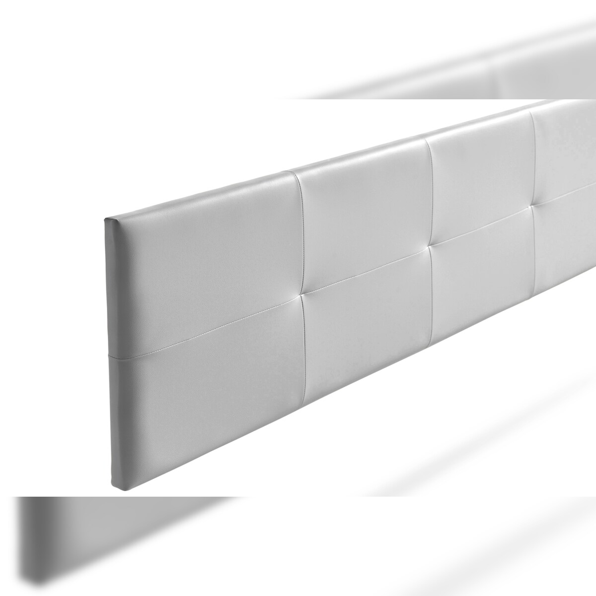 Gepolstertes Kopfteil ALTEA Kunstleder 160x50x5 cm - Silber - Moonia Image