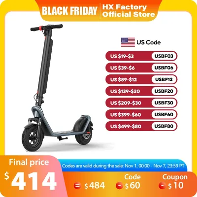 HX 13AH Electric Scooter Powerfull 450W 35KM/H Foldable Electric Kick E Scooter 10 Inch APP Smart