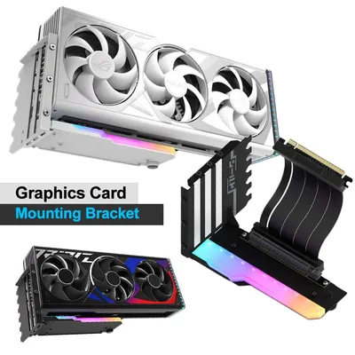 Vertical GPU Mounting Bracket with 15cm PCI-E 4.0 X16 Riser Cable Graphics Card Holder Kit Video