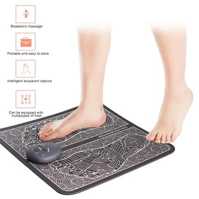 Foot Massager Pad 8 Modes Electric EMS Feet Muscle Stimulator Tens Acupuncture Pulse Massage Mat