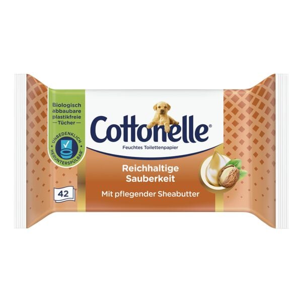 Cottonelle 42er-Pack Feuchtes Toillettenpapier »Reichhaltige Sauberkeit - Sheabutter« weiß Image