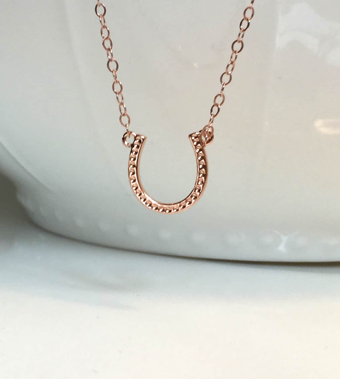 Collana a ferro di cavallo in oro rosa, collana a ferro di cavallo in argento sterling, collana a ferro di cavallo in oro, collana a ferro di cavallo
