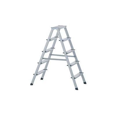 Stufenstehleiter Alu.3Stufen beidseitig begehbar elox.Holme Arbeitshöhe 2220mm Image