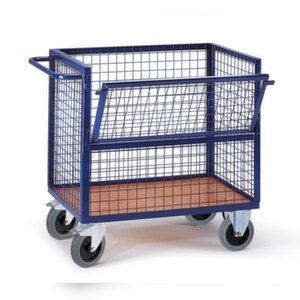 Rollcart Kastenwagen, Tragl. 600kg, Ladefl. LxB 975x675mm, HxLxB 1045x1150x720mm, 4 Wände Image