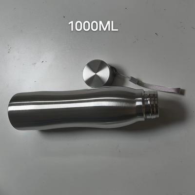 TEMU 1pc Large Capacity Stainless Steel Water Bottle, 25.36/33.81oz, Oval Shaped, Portable With , Anti-shatter, Pvc-free, Hand Wash Only, For Home, Kitchen, Travel & Outdoor Use Image