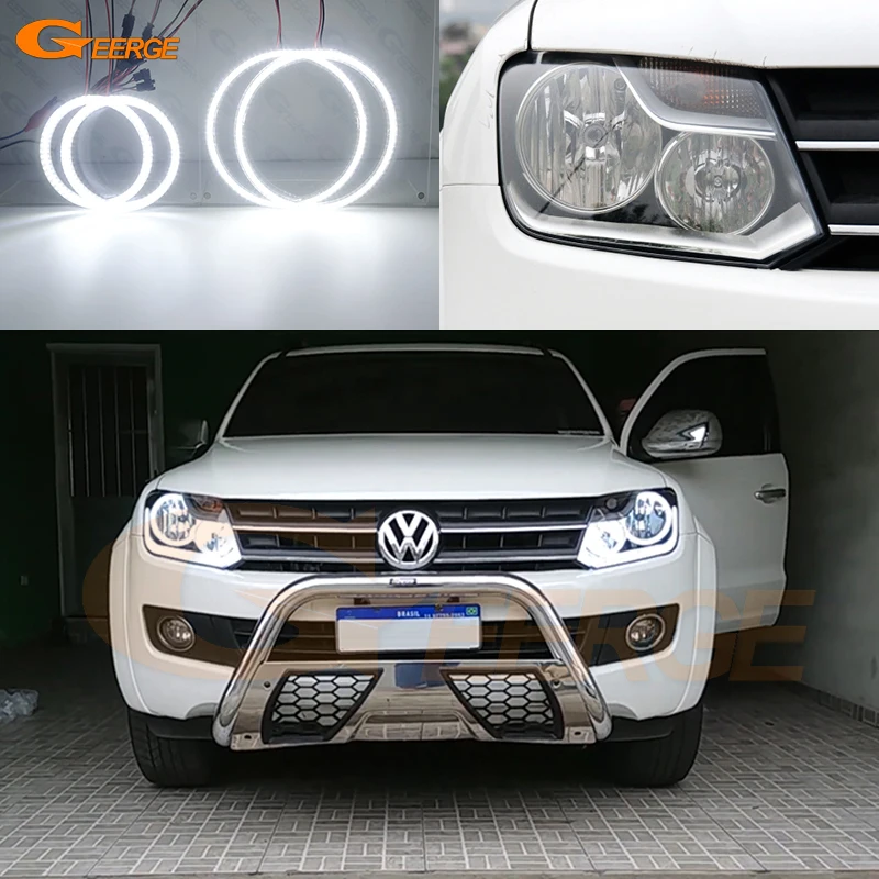 Per Volkswagen VW Amarok 2010 2011 2012 2013 2014 2015 Ultra Luminoso Luce diurna SMD LED Angel Eyes Kit Halo Anelli Accessori Auto