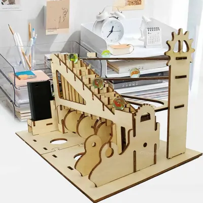 3D-Holzpuzzle Marmor Run IY Modellbausatz Puzzle Lernspielzeug Dampfwissenschaftliche Experimente Image