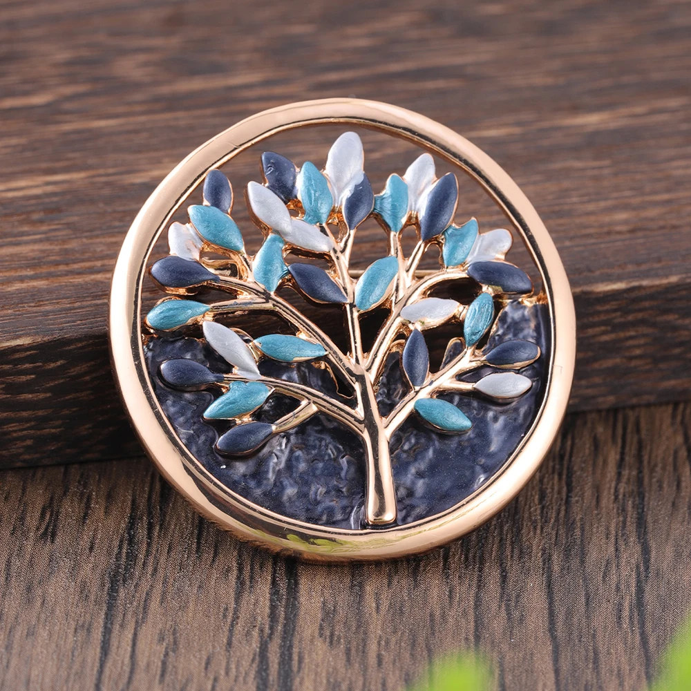 Broches d'arbre d'huile goutte à goutte pour femmes, broche de document en or carillon, cadeau de bijoux de Rhde fête, accessoires de mode, nouveau
