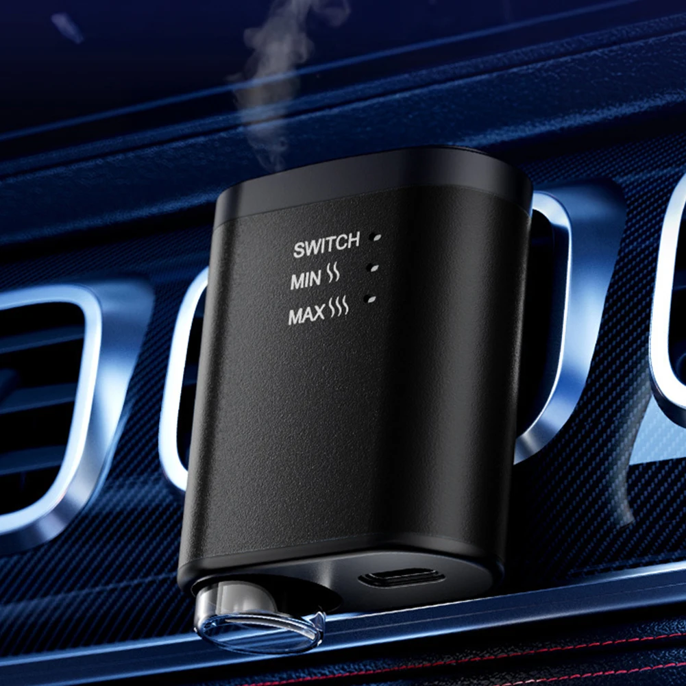 Elektrische Auto Luft Diffusor Aroma Auto Air Vent Luftbefeuchter Nebel Holzmaserung Öl Aromatherapie Auto Lufterfrischer Parfüm Duft Image
