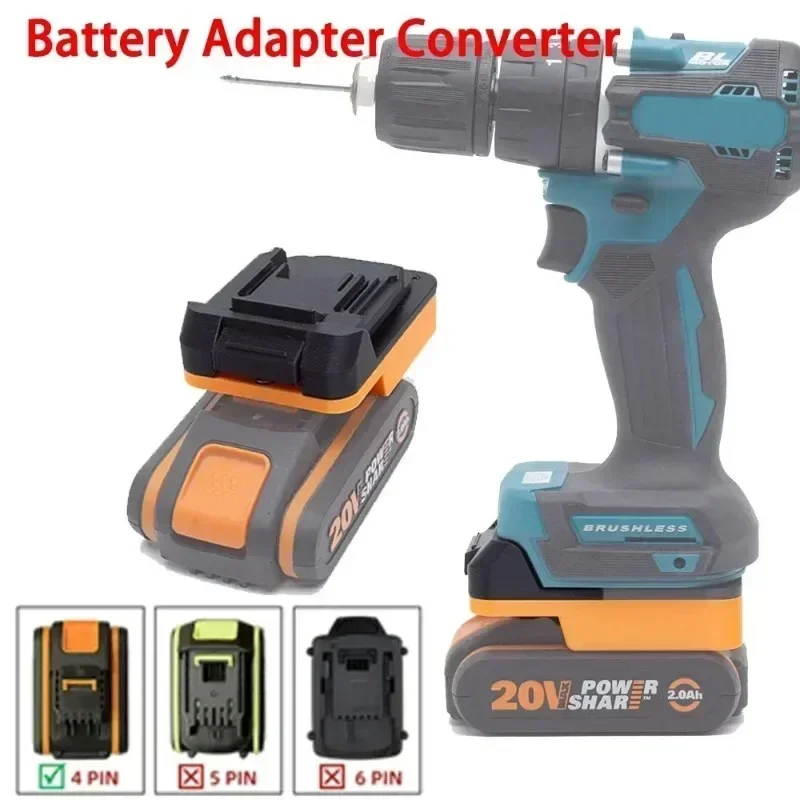 Adapter Worx 4PIN Lithium-Batterie Konvertieren in DeWalt/Milwaukee/Makita 18V Batterie Drahtlose Elektrische Schraubendreher Werkzeug Zubehör Image