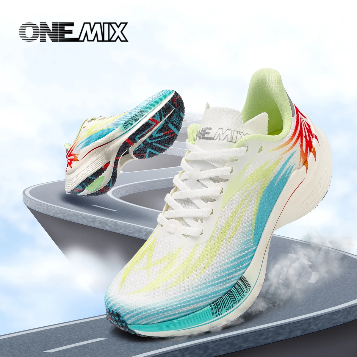 ONEMIX Beam Neuerscheinung Trainings-Laufschuhe für Herren Vollsohlen-Nylonplatte Sportschuhe Atmungsaktive Sommer-Damen-Joggingschuhe Image