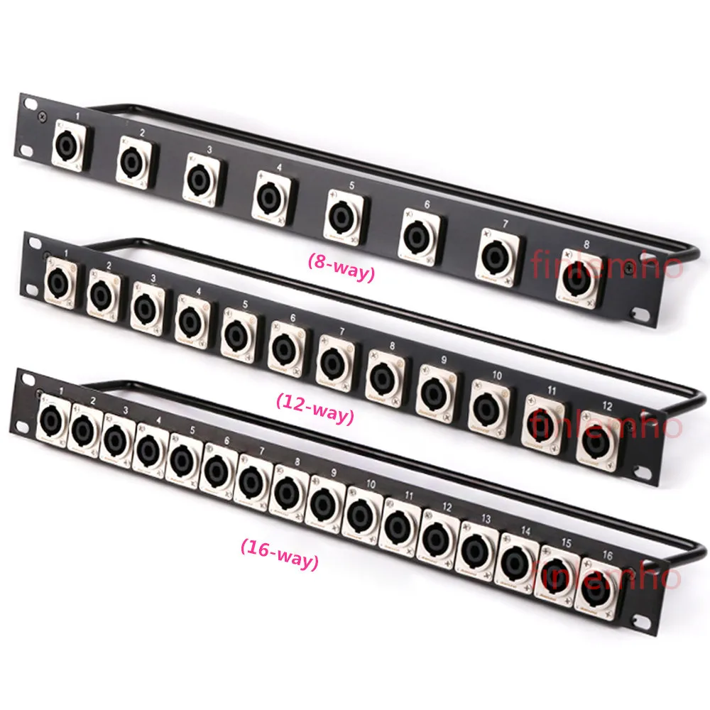 Rack Patch Panel 8 12 16 Weg SpeakOn Chassis Connnector 1U Flug Fall Montieren Für Professionelle Lautsprecher Audio Kabel Männlich stecker Image