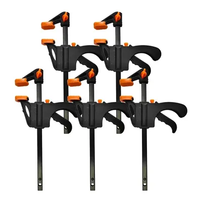 5pc Woodworking Mini 4 Inch F Clamp Locator Nylon Fast Wooden Board Clamp Metal Fixed Clamp Hand Tool Set