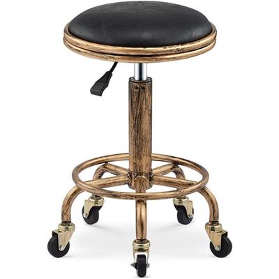 Vintage-Barhocker, Rollenhocker, 360° drehbarer Barhocker, höhenverstellbarer Barhocker 50–64 cm, Image