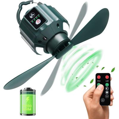 Camping-Deckenventilator, 5200 mAh, usb wiederaufladbar, tragbarer Zelt-Deckenventilator mit Image
