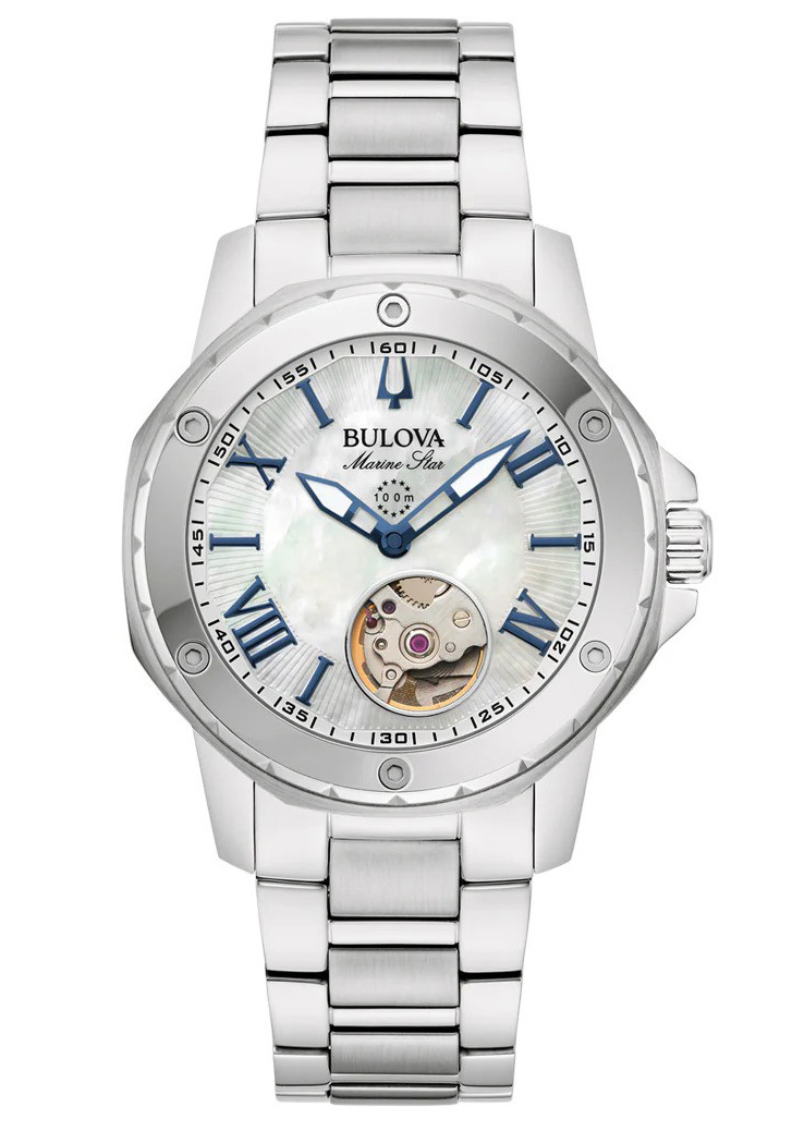 Bulova Marine Star Damen Silber Uhr 96L326 Image