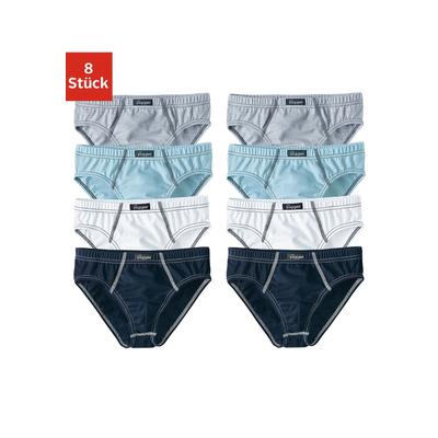Slip LE JOGGER, Kinder, Gr. 182, bunt (grau, meliert, weiß, blau, marine), Jersey, Obermaterial: 100% Baumwolle, unifarben, körpernah, Unterhosen, mit sportlichen Nähten Image