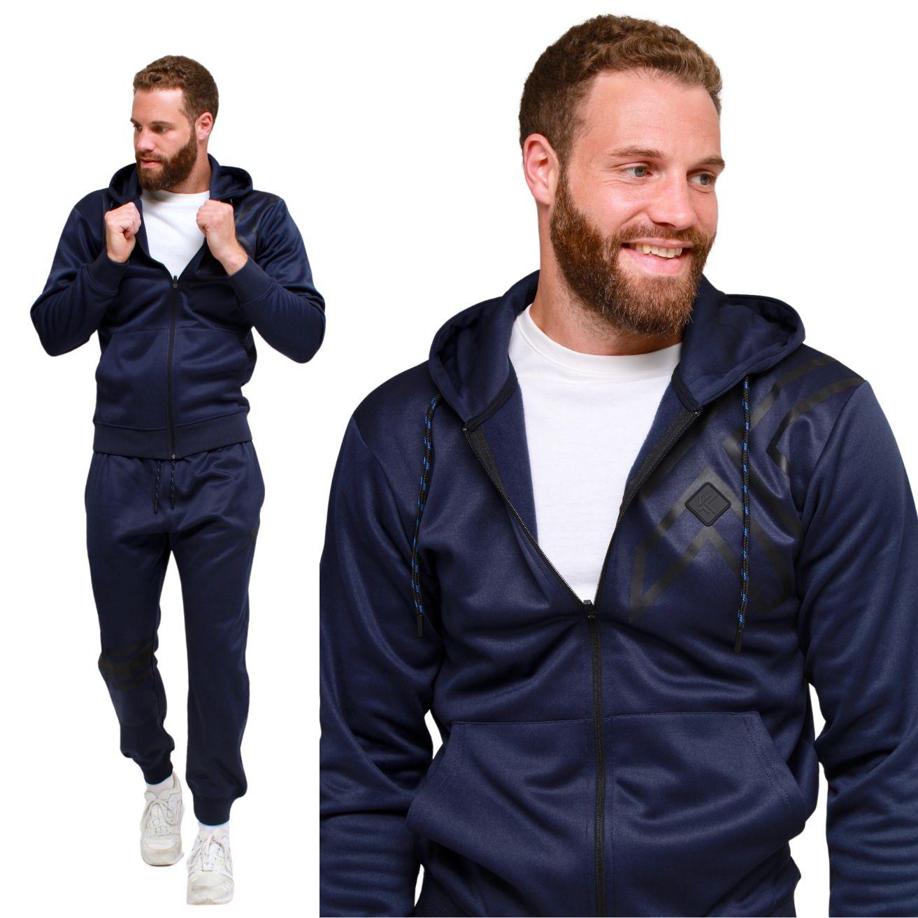 Kam Menswear Mens Kam Two Piece Tracksuit Hoodie & Jogger Set - Navy - Size Small | Kam Menswear Sale | Discount Designer Brands