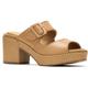 Hush Puppies Womens Poppy Ladies Heeled Sandals - Tan Leather - Size UK 7 | Hush Puppies Sale | Discount Designer Brands
