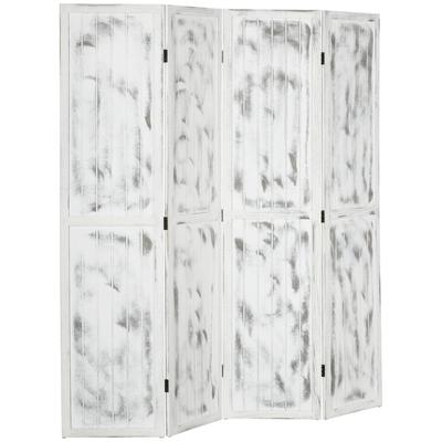 4-Panel Room Divider Folding Privacy Screen Floral