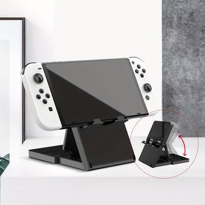 TEMU Adjustable , Abs Material, Foldable Desktop Bracket, Multi-angle Clip Holder, Portable Support Stand Compatible With Charging Dock