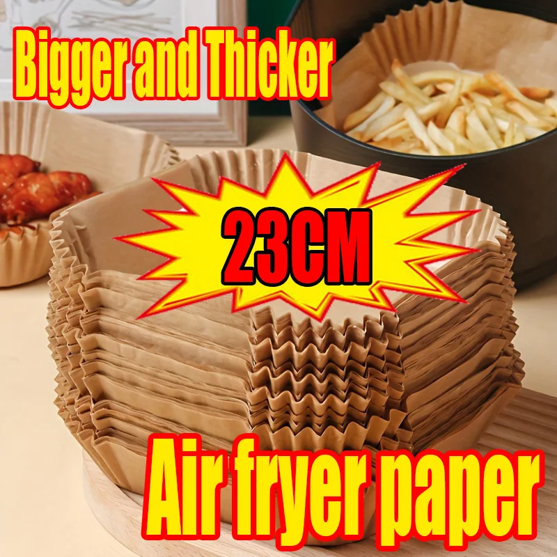 Friggitrice di carta Aria 23 cm Friggitrice ad aria Forno Accessori di carta Airfryer Carta da forno Fodera monouso addensata extra large Quadrato rotondo