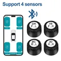 Sistema di monitoraggio della pressione dei pneumatici per moto Bluetooth 5.0 TPMS impermeabile con sensore esterno 2/4 per Android/IOS