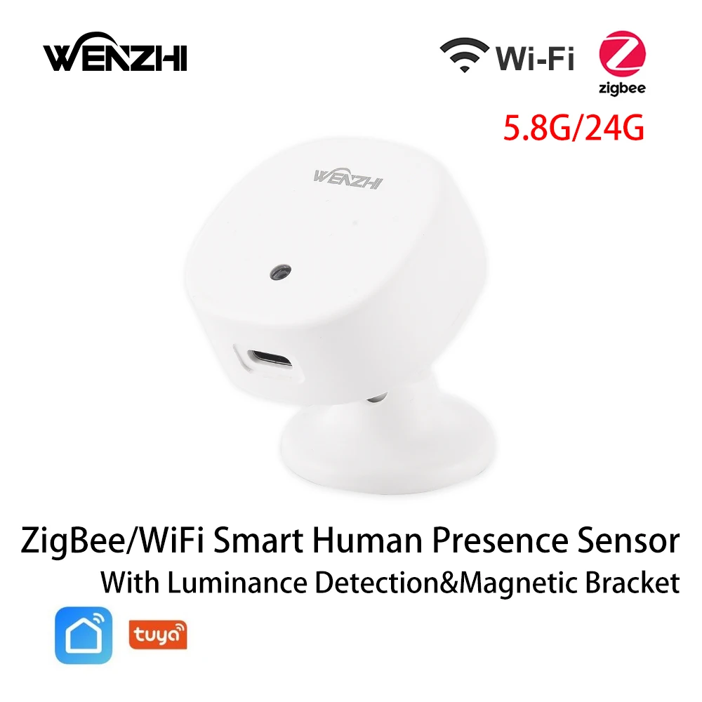 ZigBee/Wifi mmwave menschlicher Präsenz sensor Radar bewegung Körper bewegungs erkennung mit Beleuchtungs stärke Tuya Smart Life Home Assistant Image