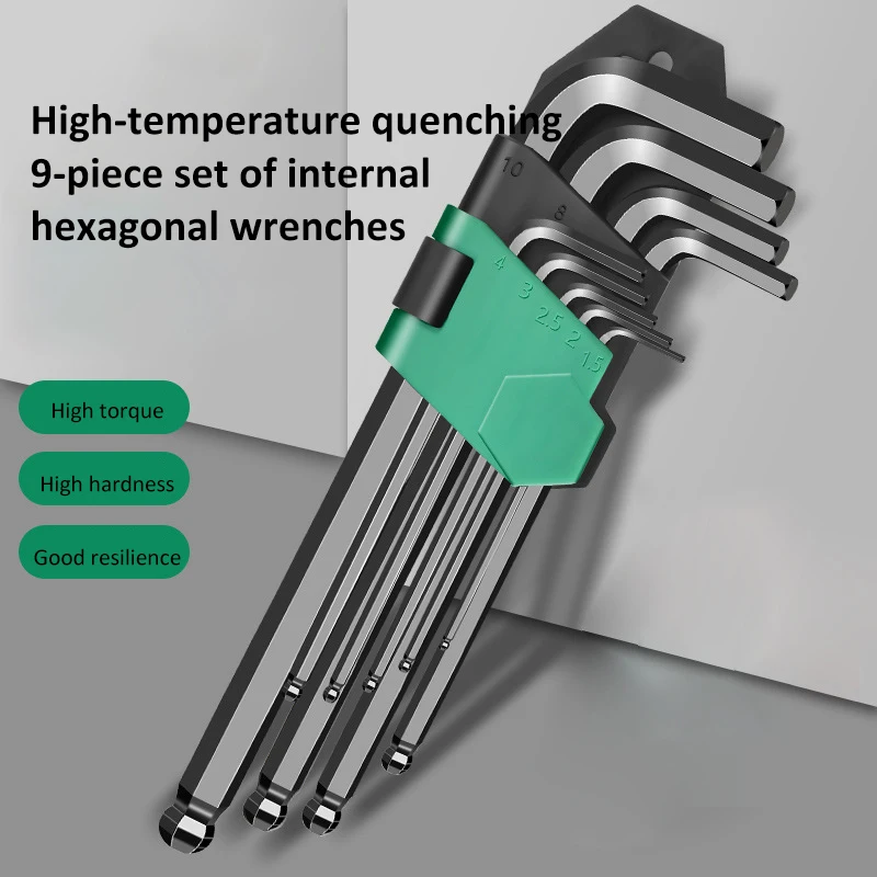 9 pezzi set di chiavi esagonali tipo L set di chiavi a brugola 1.5-10MM esagonale sfera piatta Torx testa a stella set di cacciaviti utensili manuali per la casa