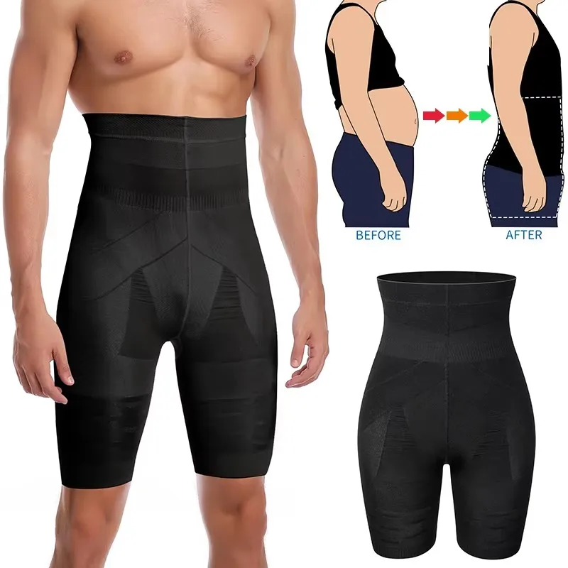 Männer Body Shaper Bauch-steuer Shorts Shapewear Bauch Gürtel Boxer Briefs Hohe Taille Abnehmen Unterwäsche Bein Kompression Höschen Image