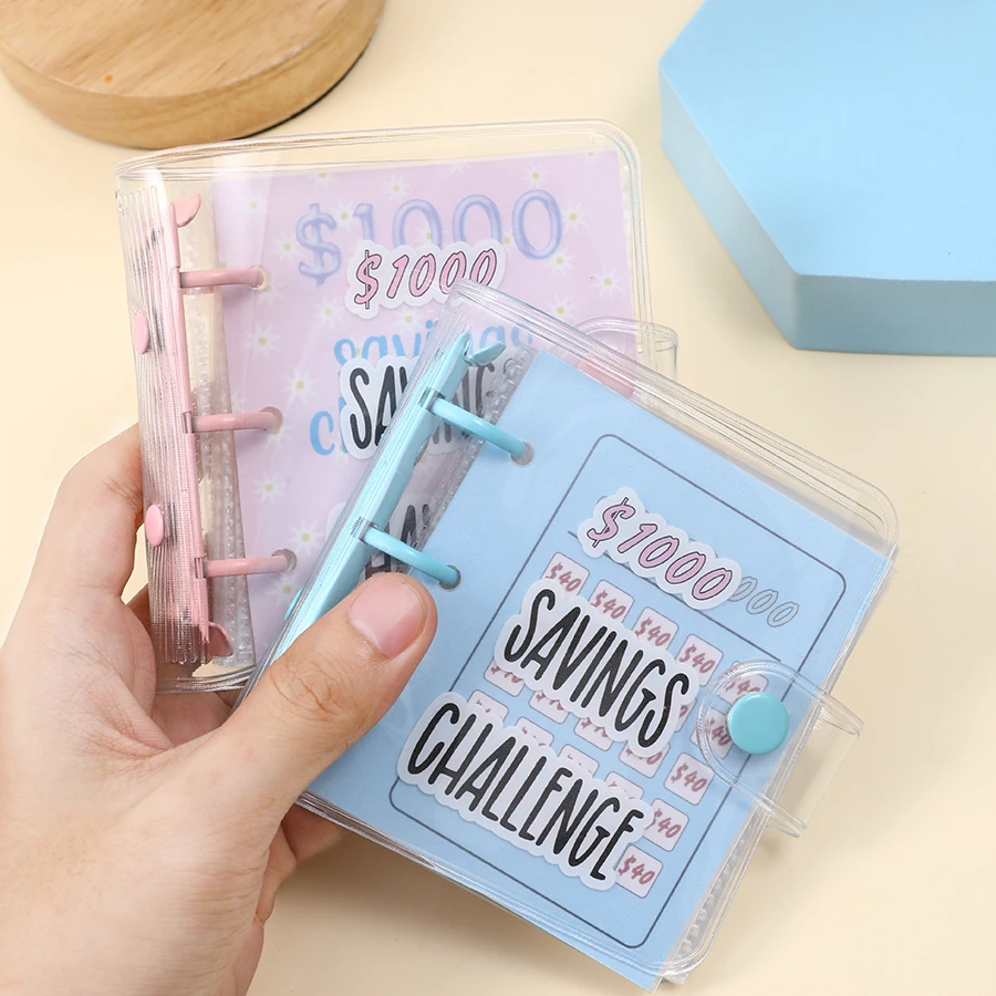 1000er Spar-Challenge-Ordner, Geldsparordner, Spar-Challenges-Buch mit Umschlägen, Umschlag-Spar-Challenge, Mini-Bu Image