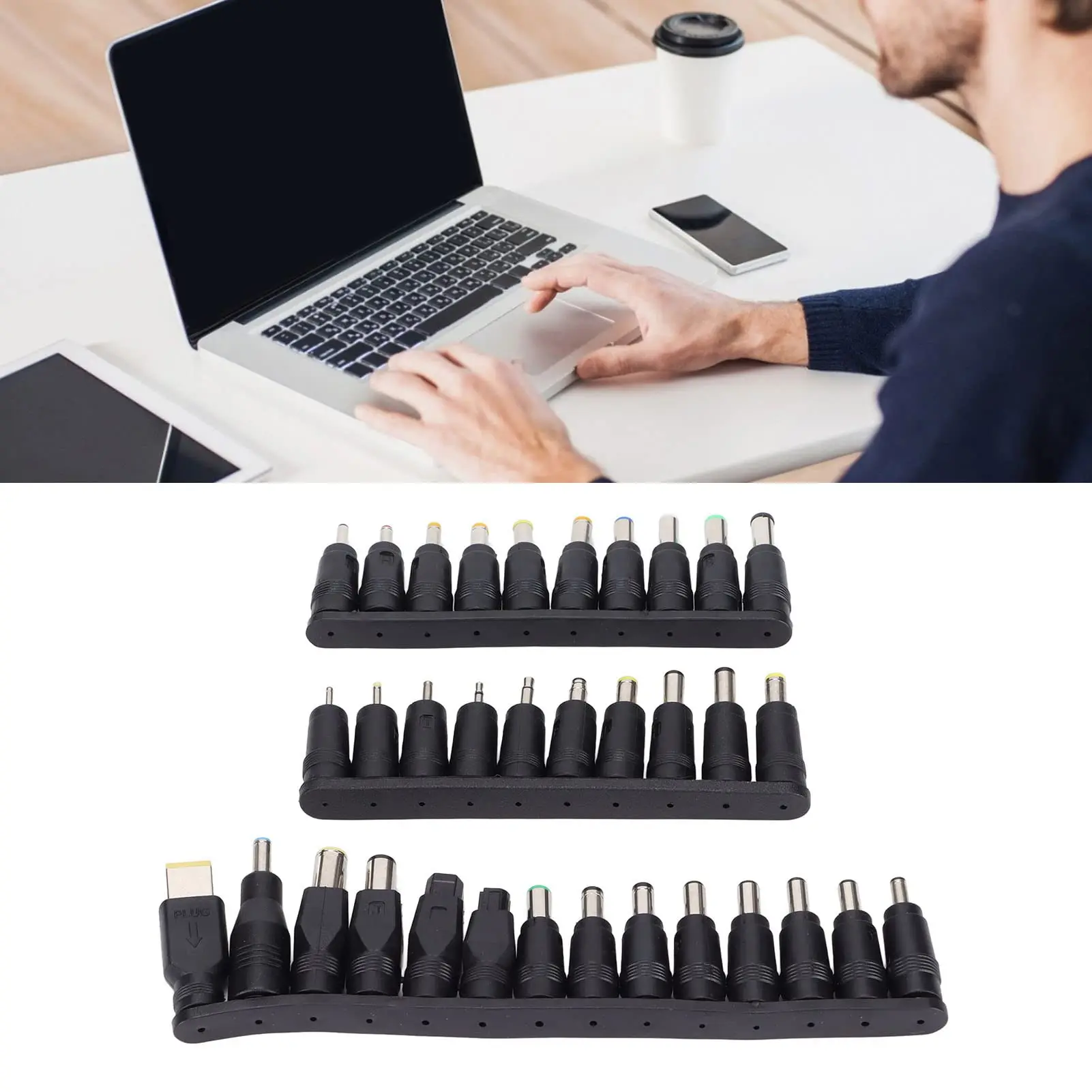 34 Stücke DC Power Stecker 5,5mm x 2,1mm Universal Laptop Power Stecker Adapter Computer Zubehör Stecker Stecker Kabel Image