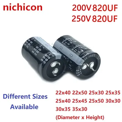 2 teile/los nichicon 820uf 200v 820uf 250v 45/50 v820uf 0/35 v820uf 22x40/50 25x30//30x3 35x30 Image
