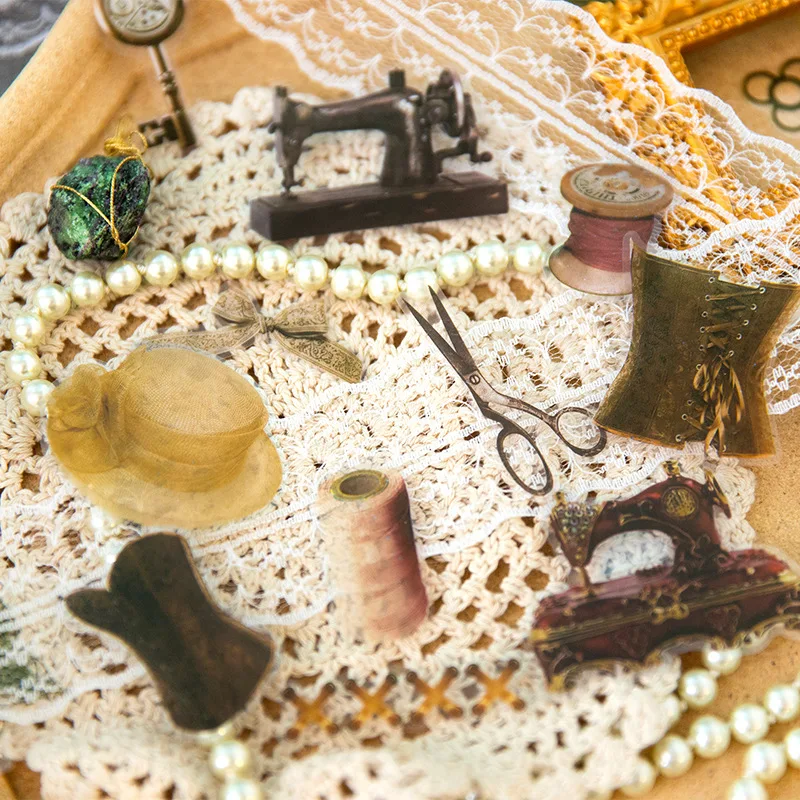 Vintage Metall Scrap booking Tool Stil Aufkleber Pack 30 stücke dekorative Stick Etiketten Kleber DIY Tagebuch Album Planer Aufkleber Image