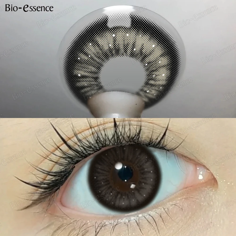 Bio-essense Kontaktlinsen in natürlicher Farbe für Augen, koreanische Kontaktlinsen, graue Linsen, modische Linsen, blaue Augen, modische Kontaktlinsen Image