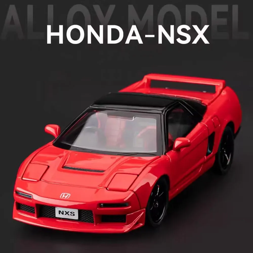 1:32 Honda NSX Modelle Autos Spielzeug 5-türig geöffnete Miniaturfahrzeuge mit leichter Musik Zurückziehbares Spielzeugauto Lernspielzeug für Kinder Image