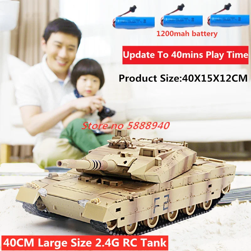 Typ 10 40-Minuten RC Schwerer Panzer M1A2 T 34 40CM Großer Tarnfarben-RC-Panzer mit unabhängigen Schienen, Tiger-Panzer RC-Spielzeug als Geschenk für Jungen