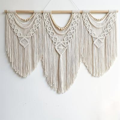 TEMU 1pcs Large Macrame Wall Hanging Tapestry Macrame Wall Decor Bohemian Handmade Woven Tapestry Home Decoration For Bedroom Living Room Wedding Party - 43