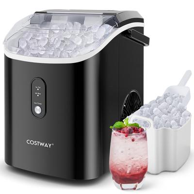 Costway Nugget Countertop Ice Maker with Soft Chewable Pellet Ice-Black