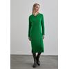 Midikleid STREET ONE, Damen, Gr. 44, EURO-Größen, grün (vibrant grün), Web, 50% Baumwolle, 50% Polyacryl, unifarben, casual, normal lang, Rundhals, Langarm Bündchen, Kleider, mit Rundhalsausschnitt