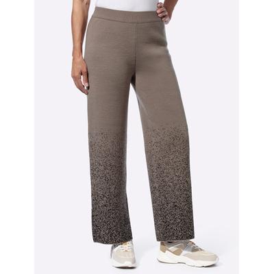 Strickhose CLASSIC BASICS, Damen, Gr. 40, Normalgrößen, grau (taupe, schwarz, gemustert), 100% Polyacryl, bedruckt, gemustert, mehrfarbig, lang, Hosen Image