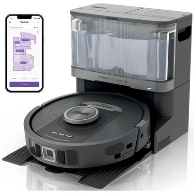 SHARK Saugroboter "mit Wischfunktion PowerDetect NeverTouch Pro 2-in-1 RV2800YEEU", silber (schwarz, silber), B:36,86cm H:48,79cm T:34,01cm, Saugroboter