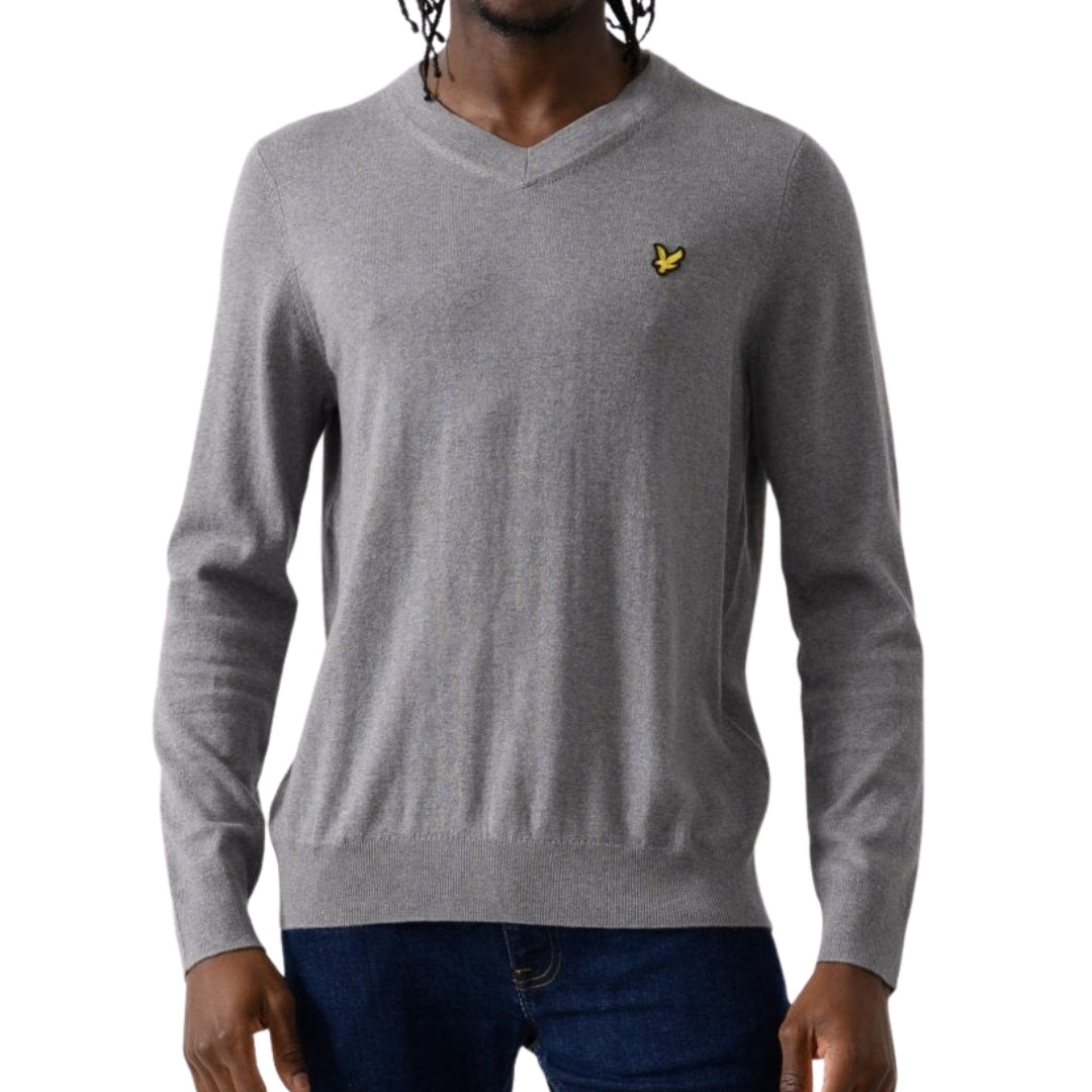 Lyle & Scott Pullover mit V-Ausschnitt in Mittelgrau zum uberziehen Image