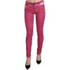 Dolce & Gabbana Damen Rosa Samt Mittelhohe Skinny-Hosen